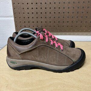 Keen Womens Presidio Hiking Shoes Brown Leather 1007737 Lace Up Size 11